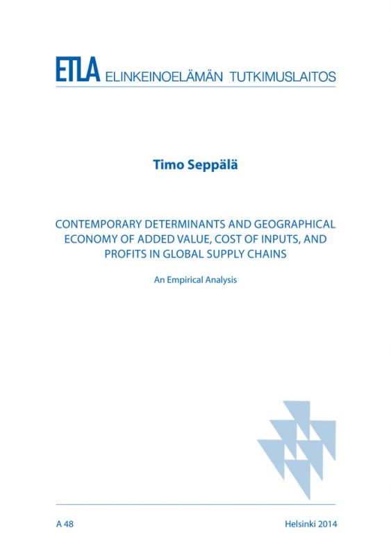 Contemporary Determinants and Geographical Economy of Added Value, Cost of Inputs, and Profits in Global Supply Chains. An empirical analysis - A48