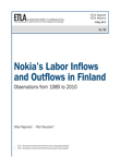 Nokia’s Labor Inflows and Outflows in Finland: Observations from 1989 to 2010 - ETLA-Raportit-Reports-10