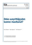 Onko uusyrittäjyyden luonne muuttunut? - ETLA-Raportit-Reports-67