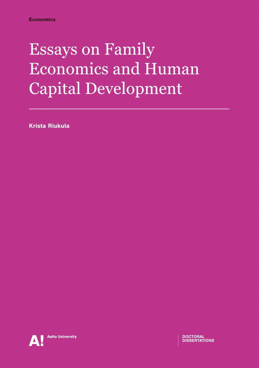 Essays on Family Economics and Human Capital Development