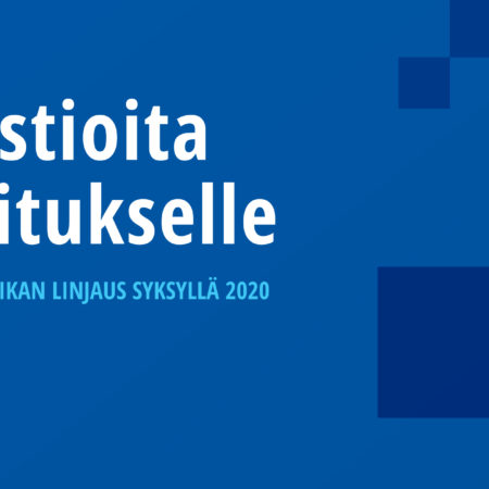 Muistioita hallitukselle – Talouspolitiikan linjaus syksyllä 2020