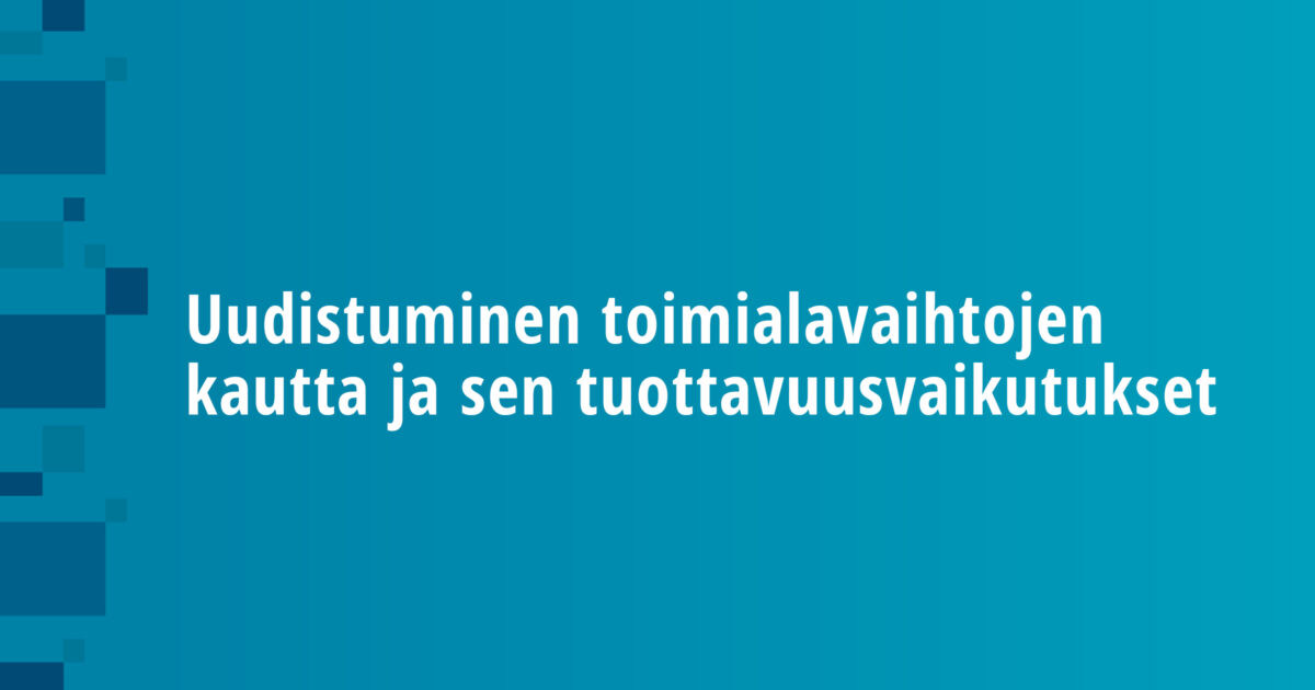 Uudistuminen toimialavaihtojen kautta ja sen tuottavuusvaikutukset