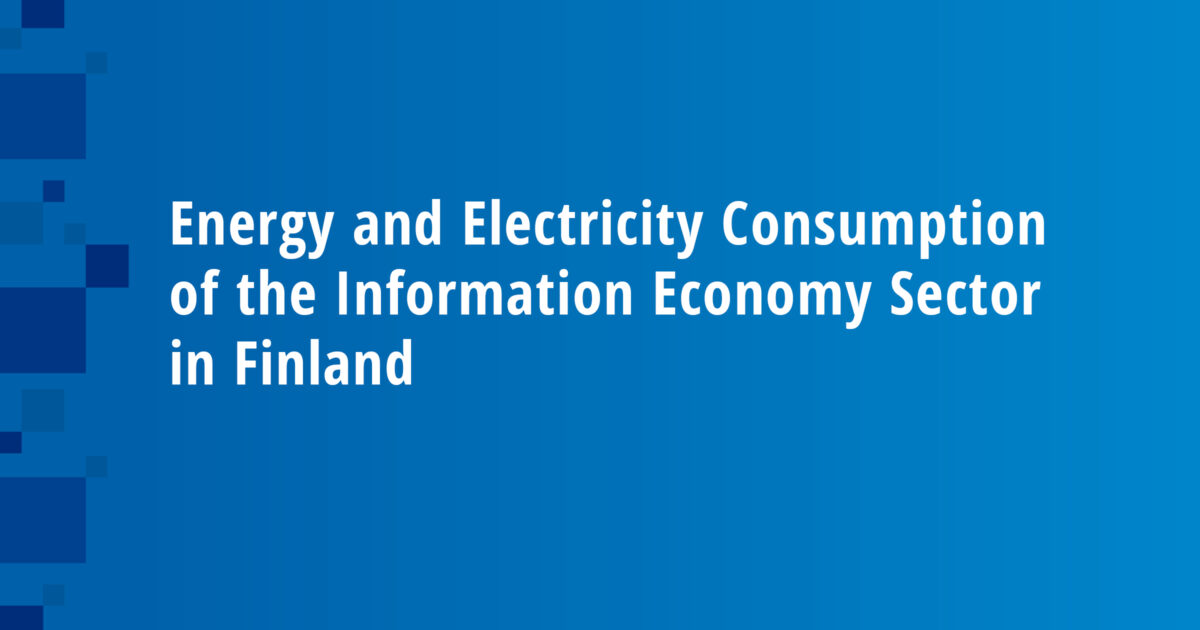Energy and Electricity Consumption of the Information Economy Sector in Finland