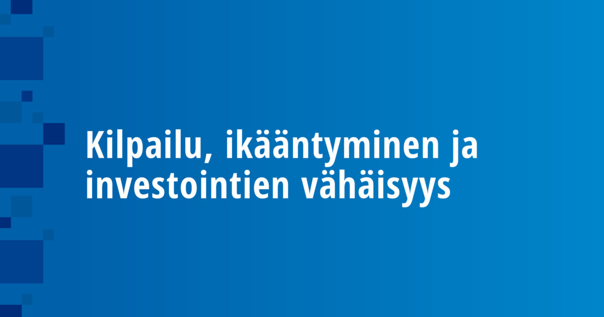 Kilpailu, ikääntyminen ja investointien vähäisyys