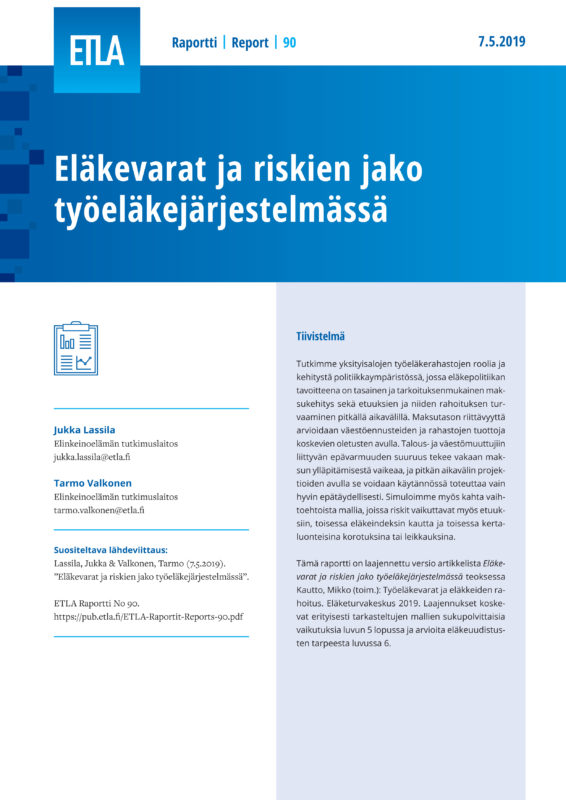 Pension Funds and Risk-sharing in the Finnish Earnings-related Pension System - ETLA-Raportit-Reports-90