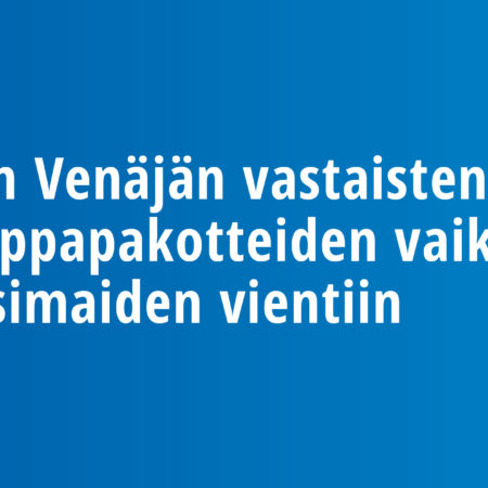 EU:n Venäjän vastaisten kauppapakotteiden vaikutus länsimaiden vientiin