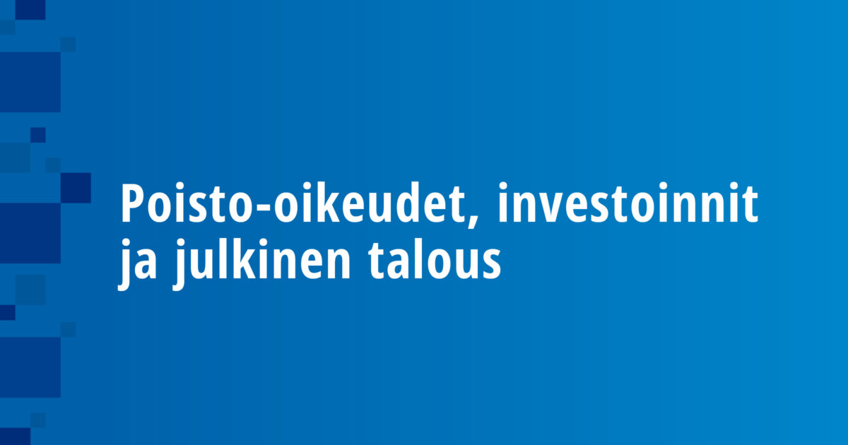 Poisto-oikeudet, investoinnit ja julkinen talous