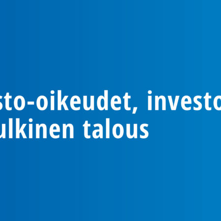 Poisto-oikeudet, investoinnit ja julkinen talous