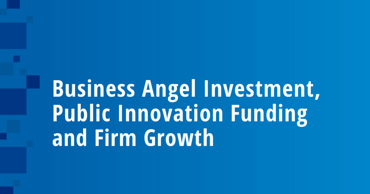 Business Angel Investment, Public Innovation Funding and Firm Growth