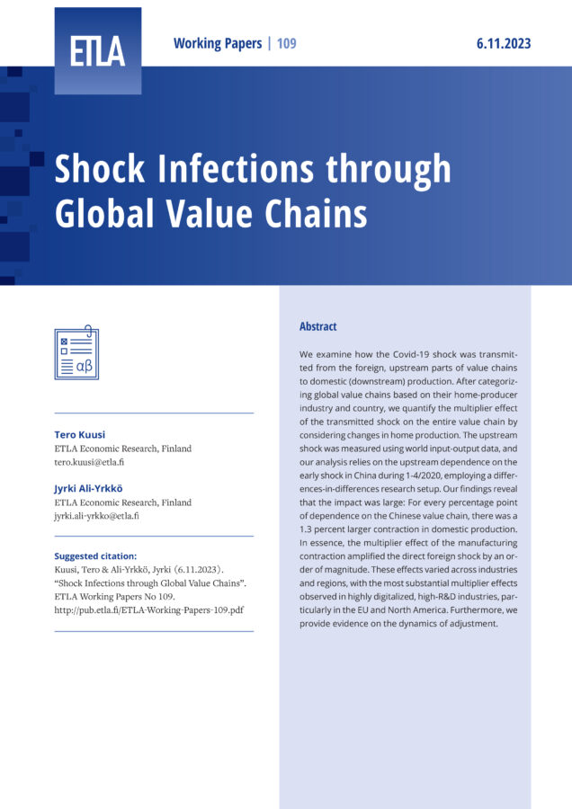 Shock Infections through Global Value Chains - ETLA-Working-Papers-109
