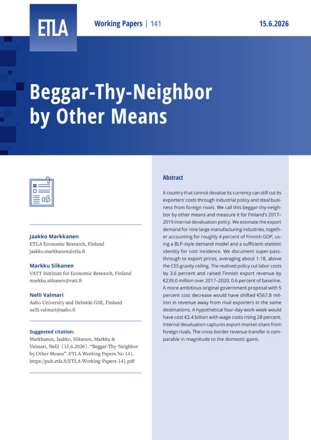 Beggar-Thy-Neighbor by Other Means - ETLA-Working-Papers-141