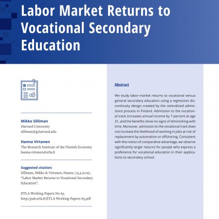Labor Market Returns to Vocational Secondary Education