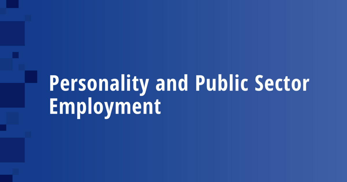 Personality and Public Sector Employment