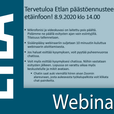 Etlan päästöennuste: syksy 2020 webinaari