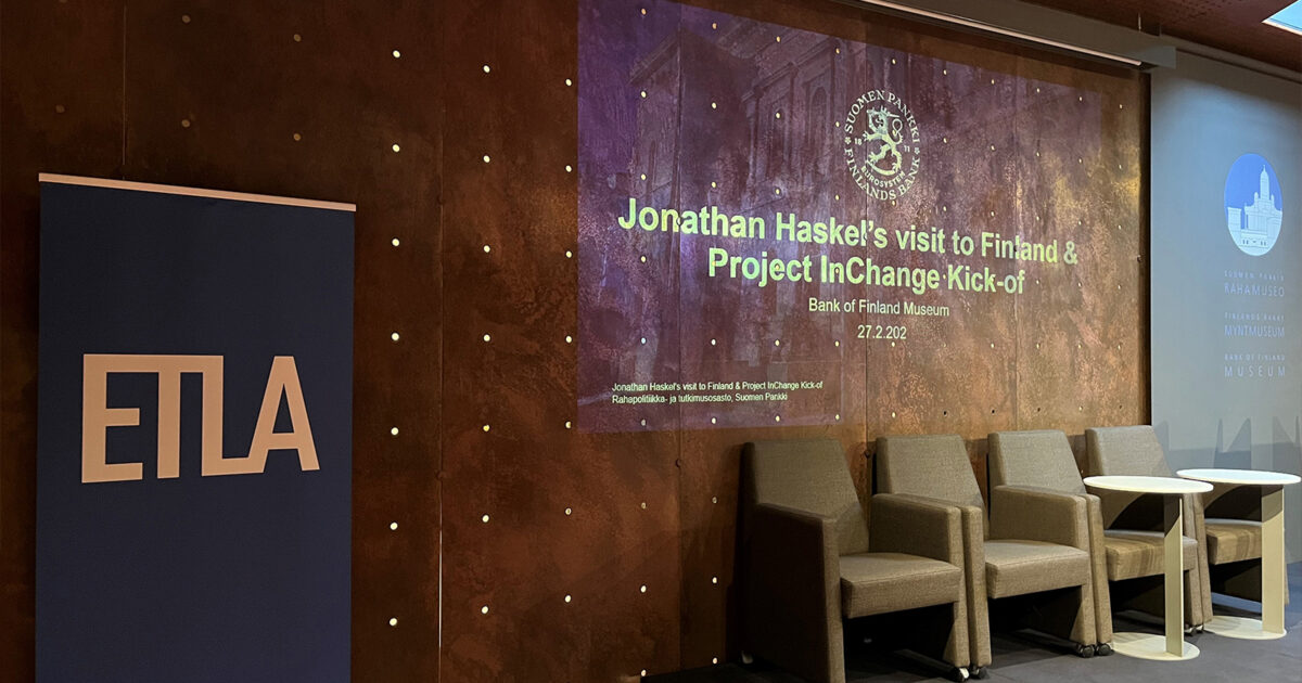 Jonathan Haskelin vierailu käynnisti laajan InChange-tutkimushankkeen