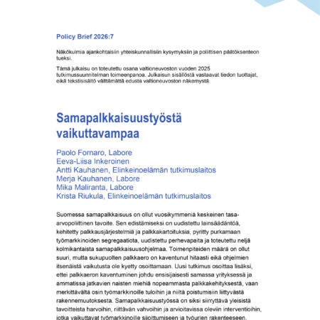 Samapalkkaisuustyöstä vaikuttavampaa