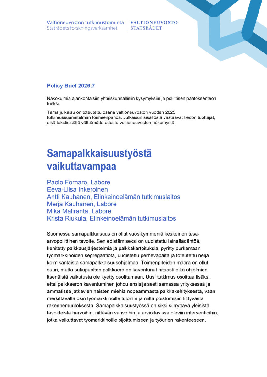 Samapalkkaisuustyöstä vaikuttavampaa