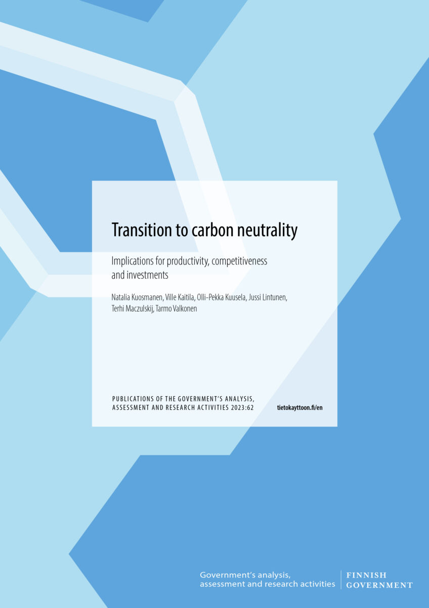 Transition to Carbon Neutrality: Implications for Productivity, Competitiveness and Investments