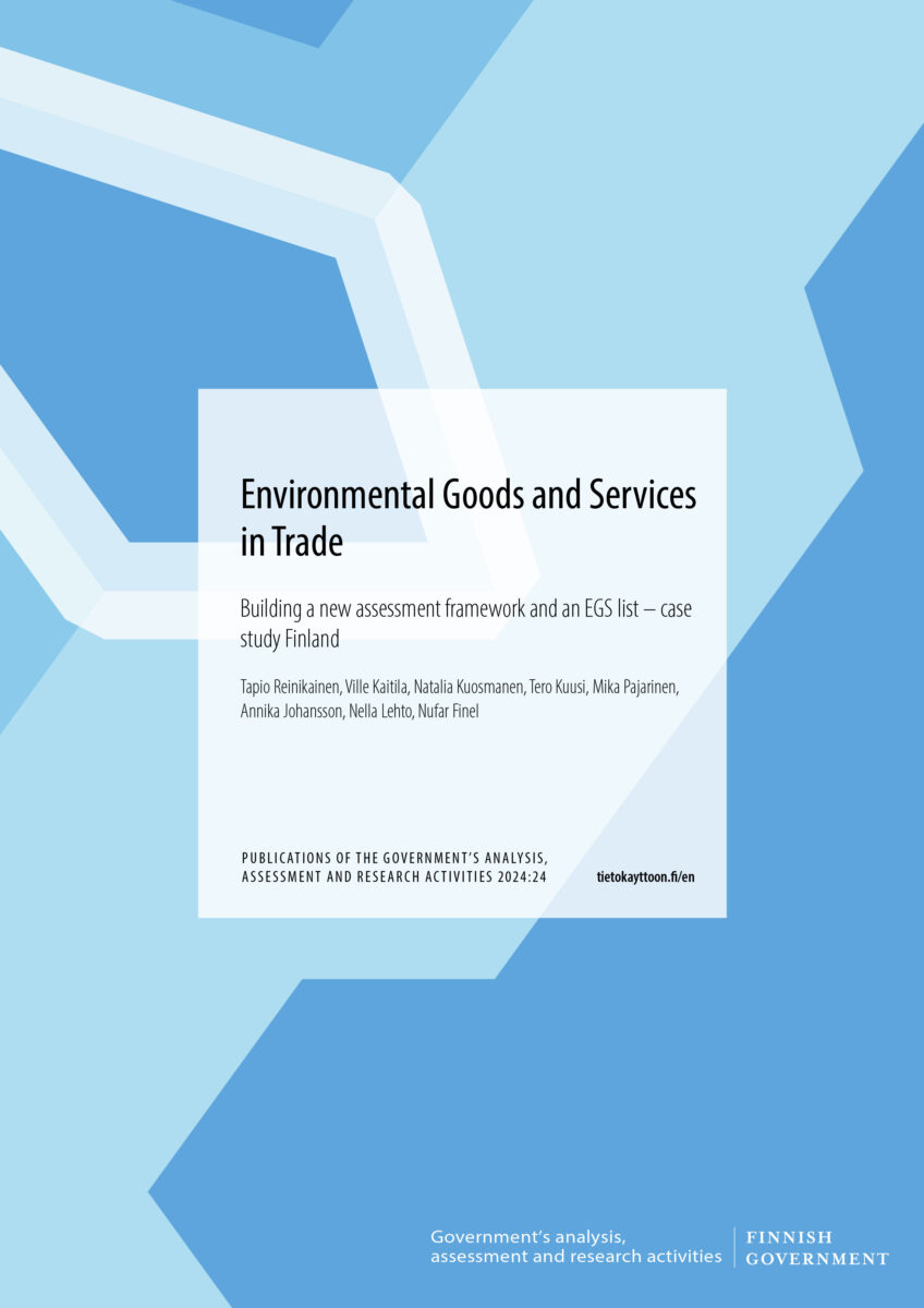 Environmental Goods and Services in Trade: Building a new assessment framework and an EGS list – case study Finland